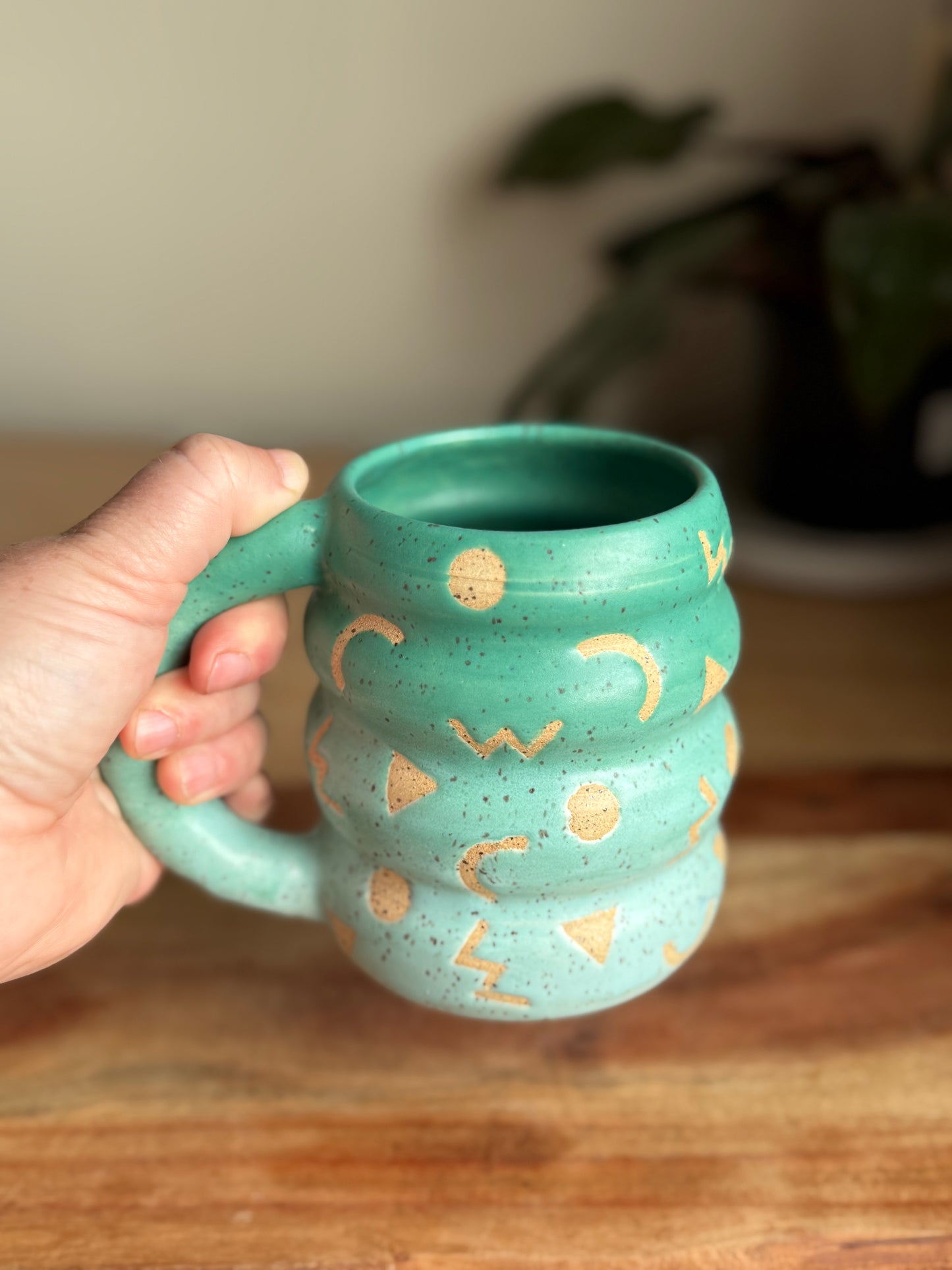 Retro Matte Teal/Blue Ombre Mug