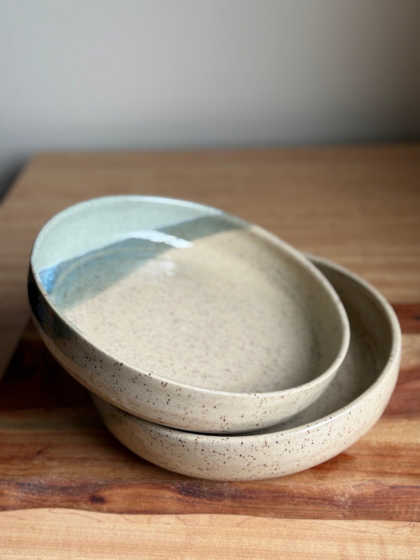Speckled/ Blue Bowl Plate Set