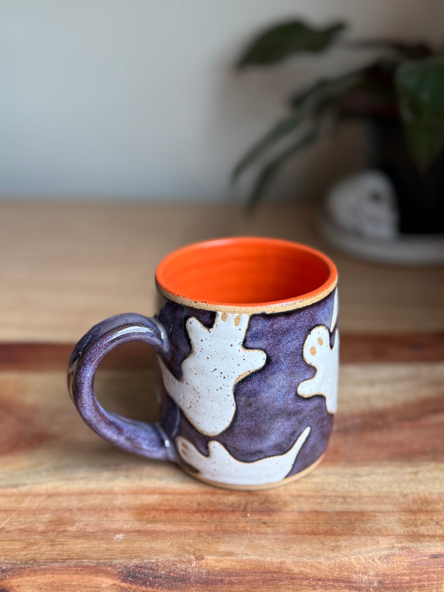 Purple/Orange Ghost Mug