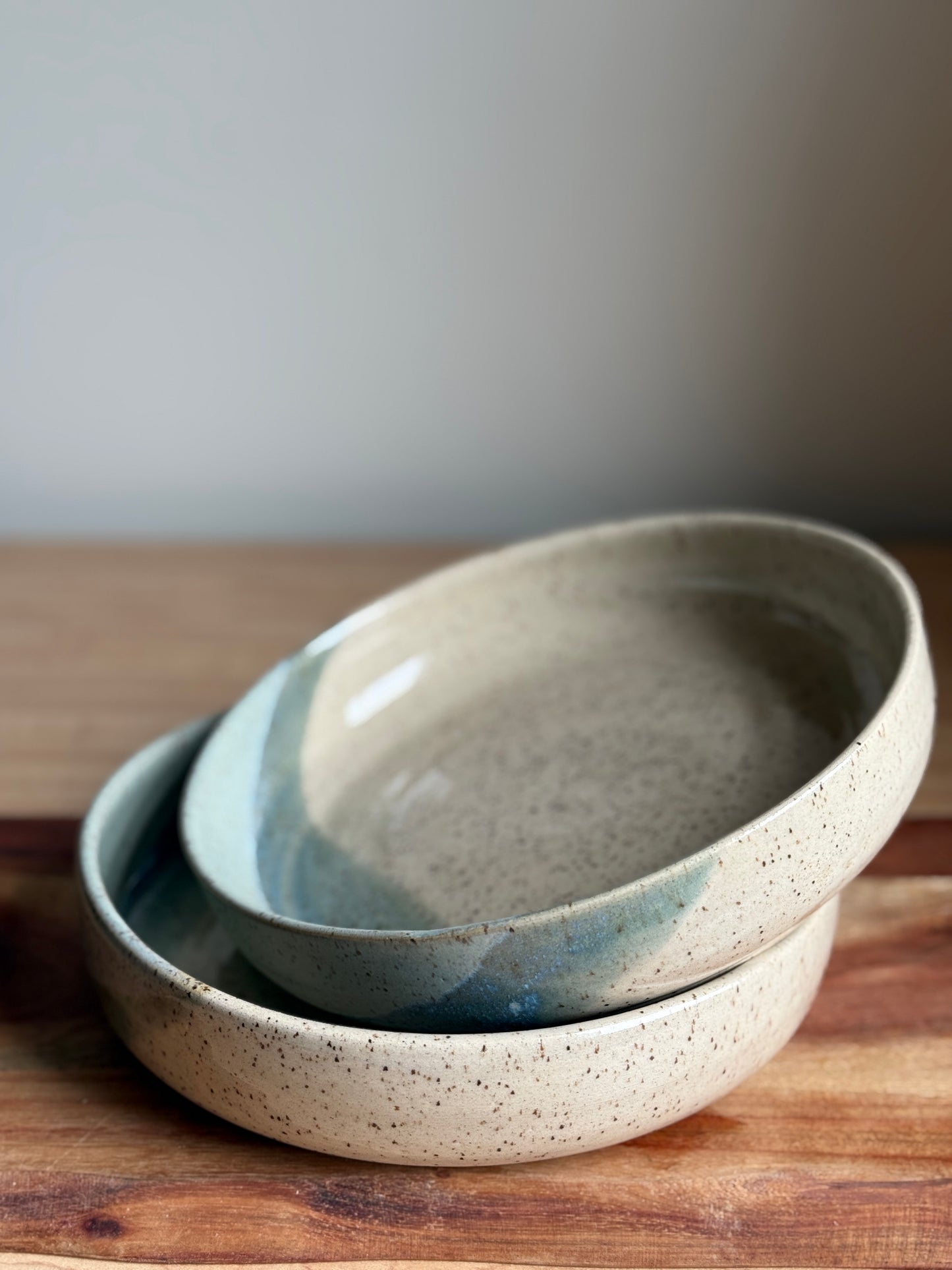 Speckled/ Blue Bowl Plate Set