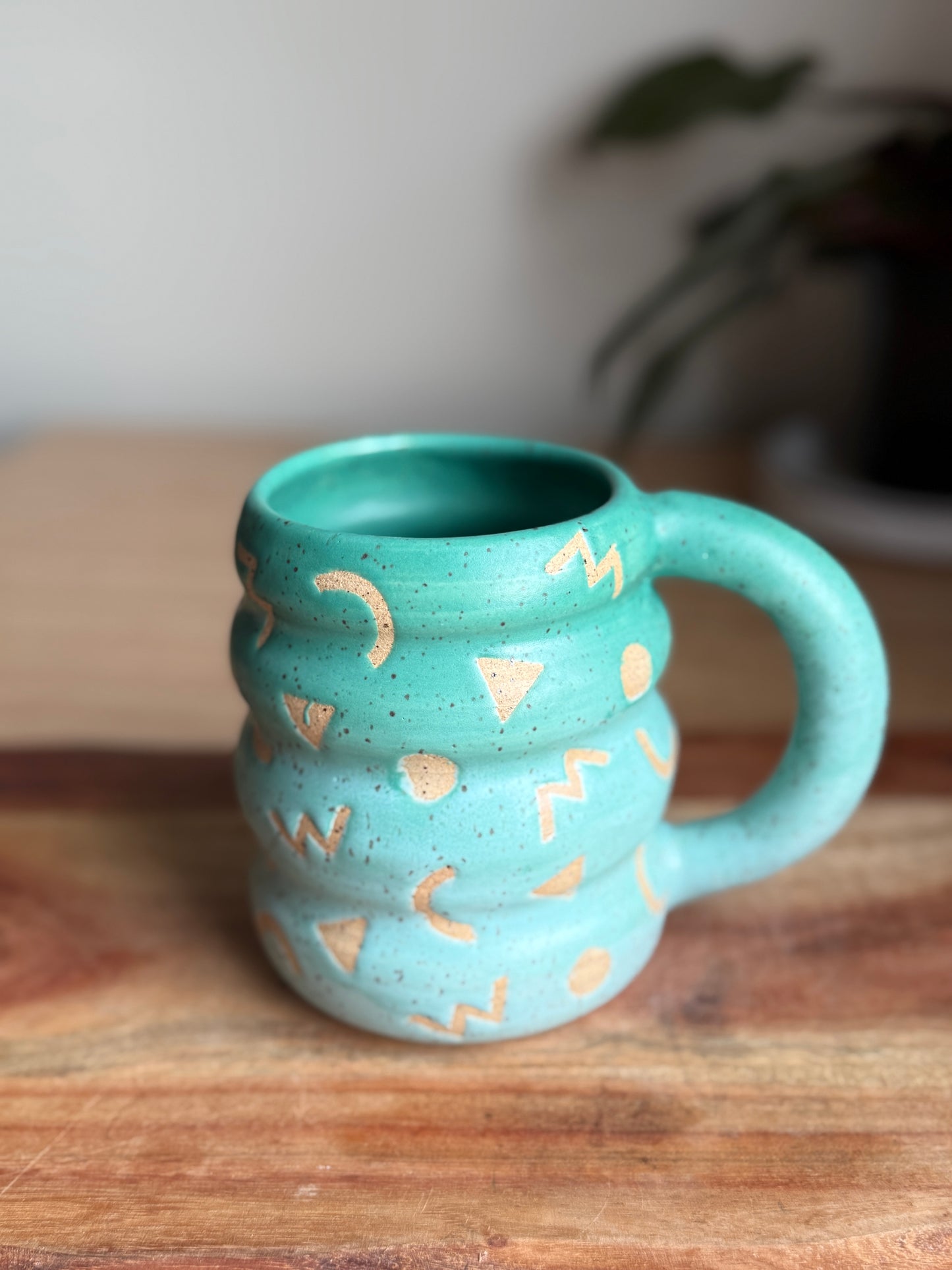 Retro Matte Teal/Blue Ombre Mug