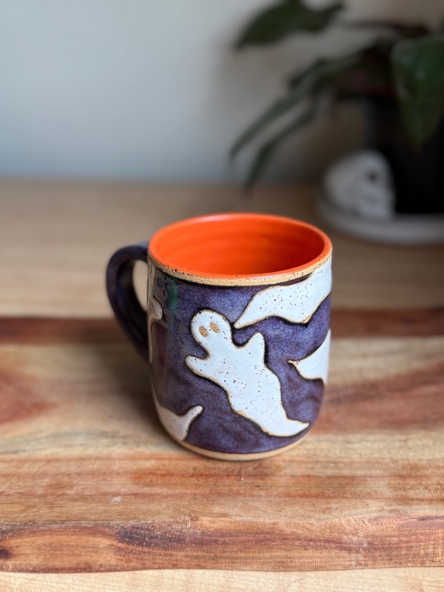 Purple/Orange Ghost Mug