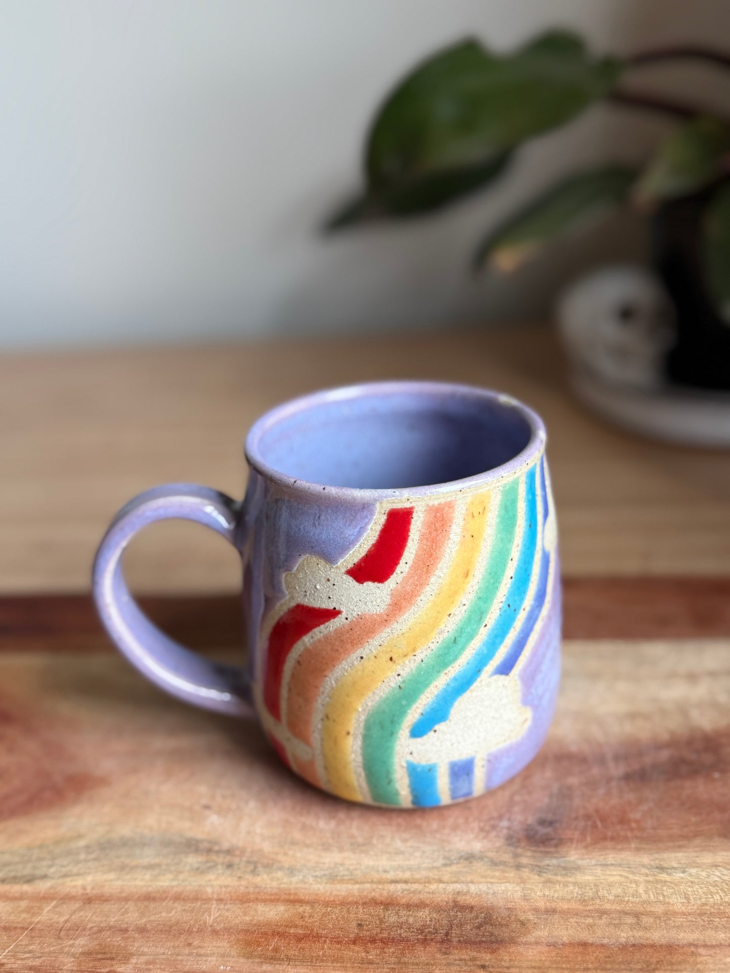 Lavender Rainbow and Clouds Mug