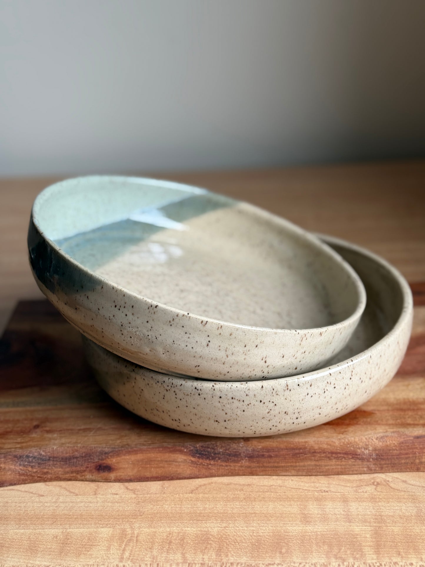 Speckled/ Blue Bowl Plate Set