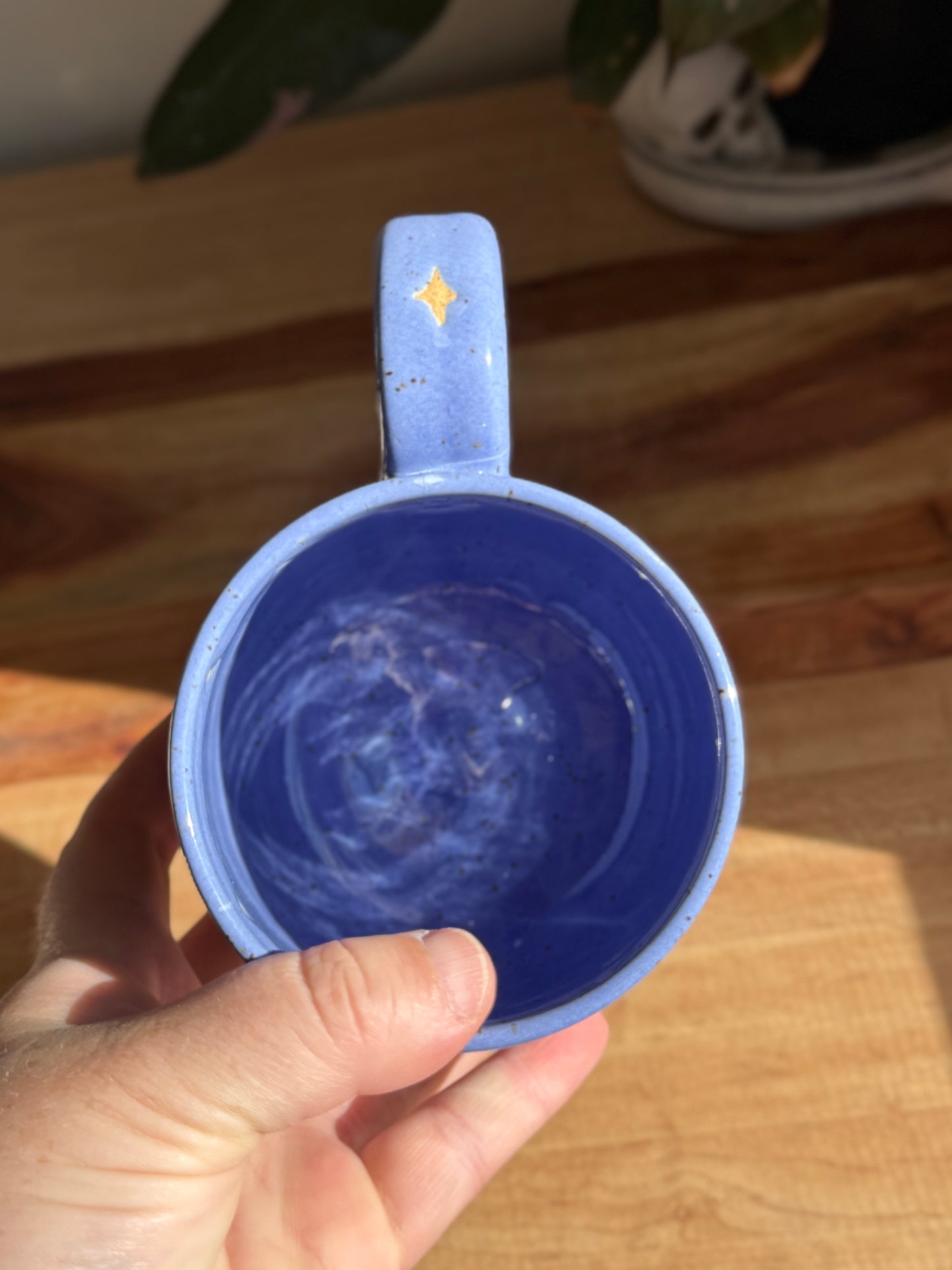 Periwinkle Moon and Leaves Cauldron