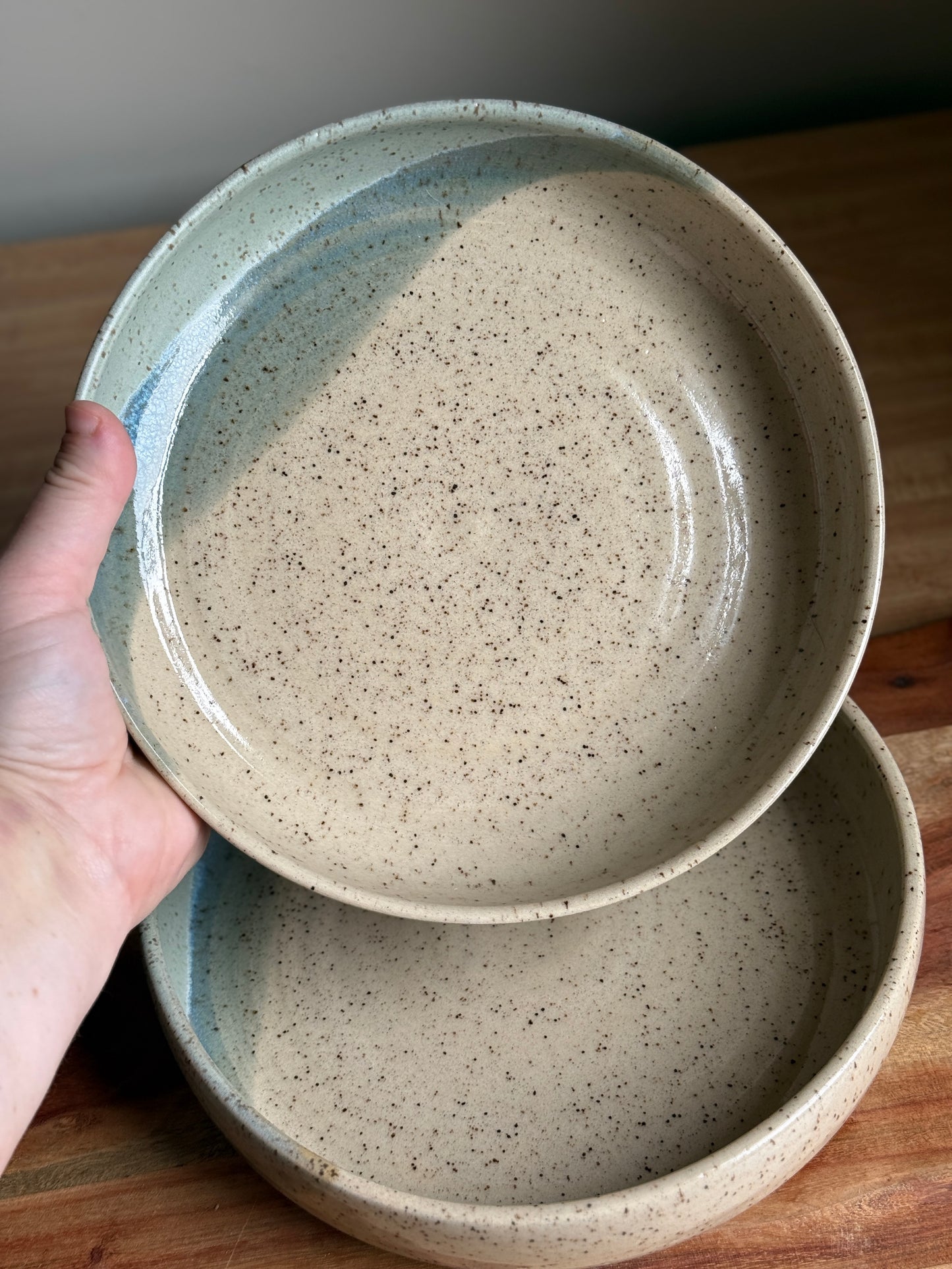 Speckled/ Blue Bowl Plate Set