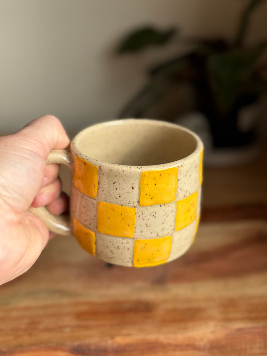 Yellow Checkered Mug