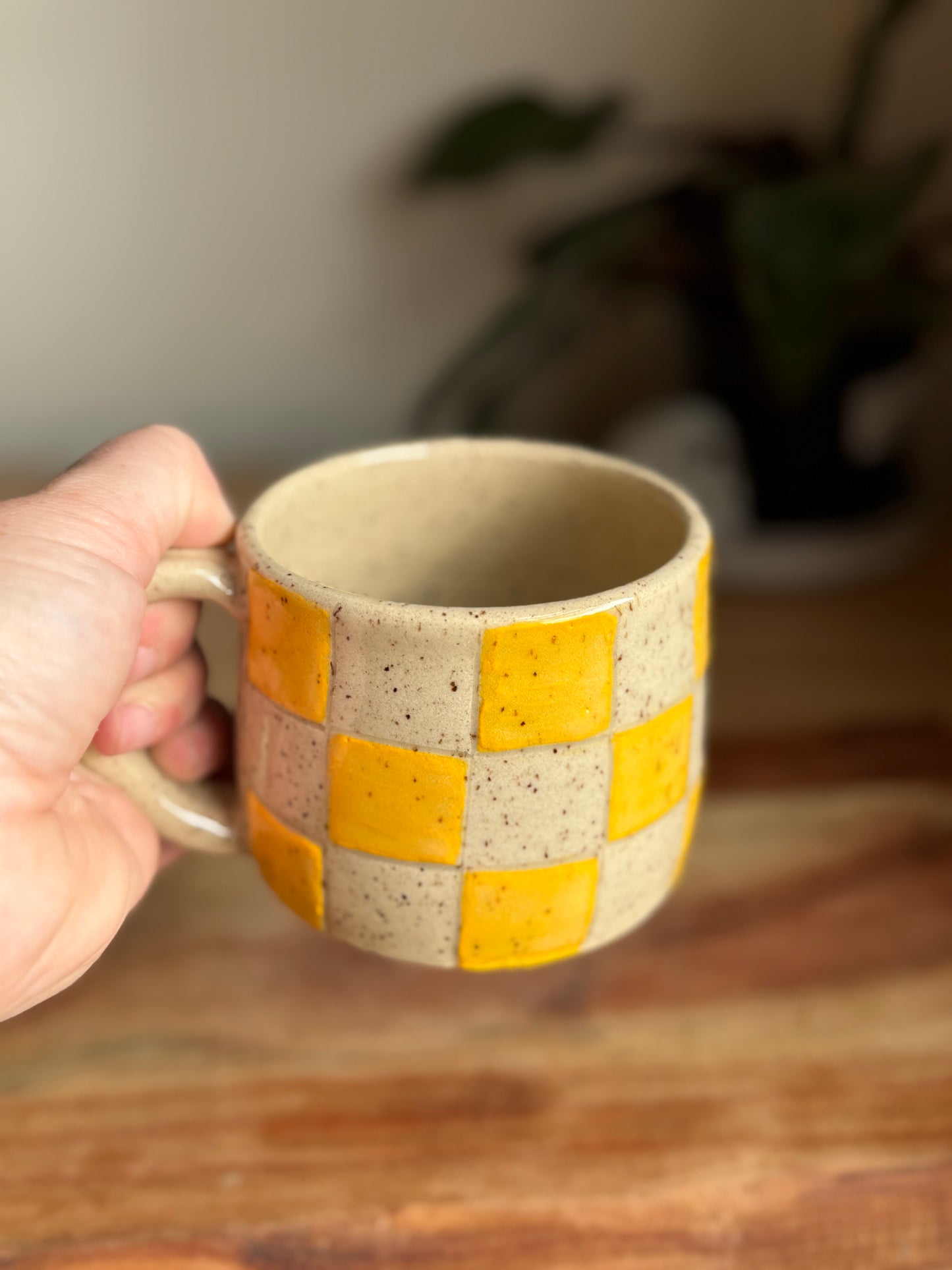 Yellow Checkered Mug