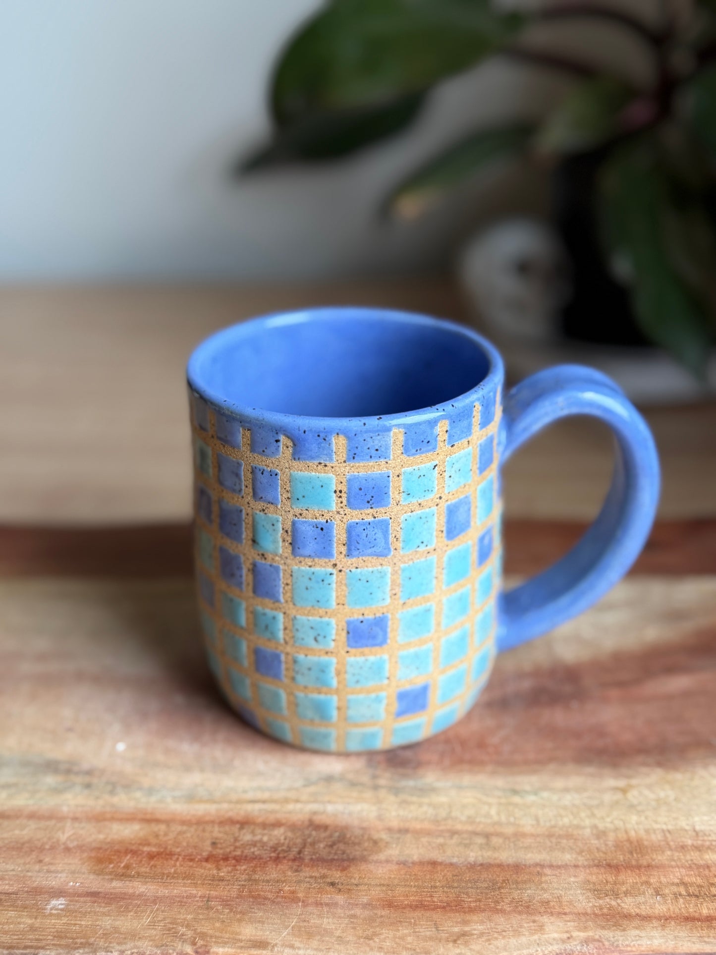 Blue Grid Mug