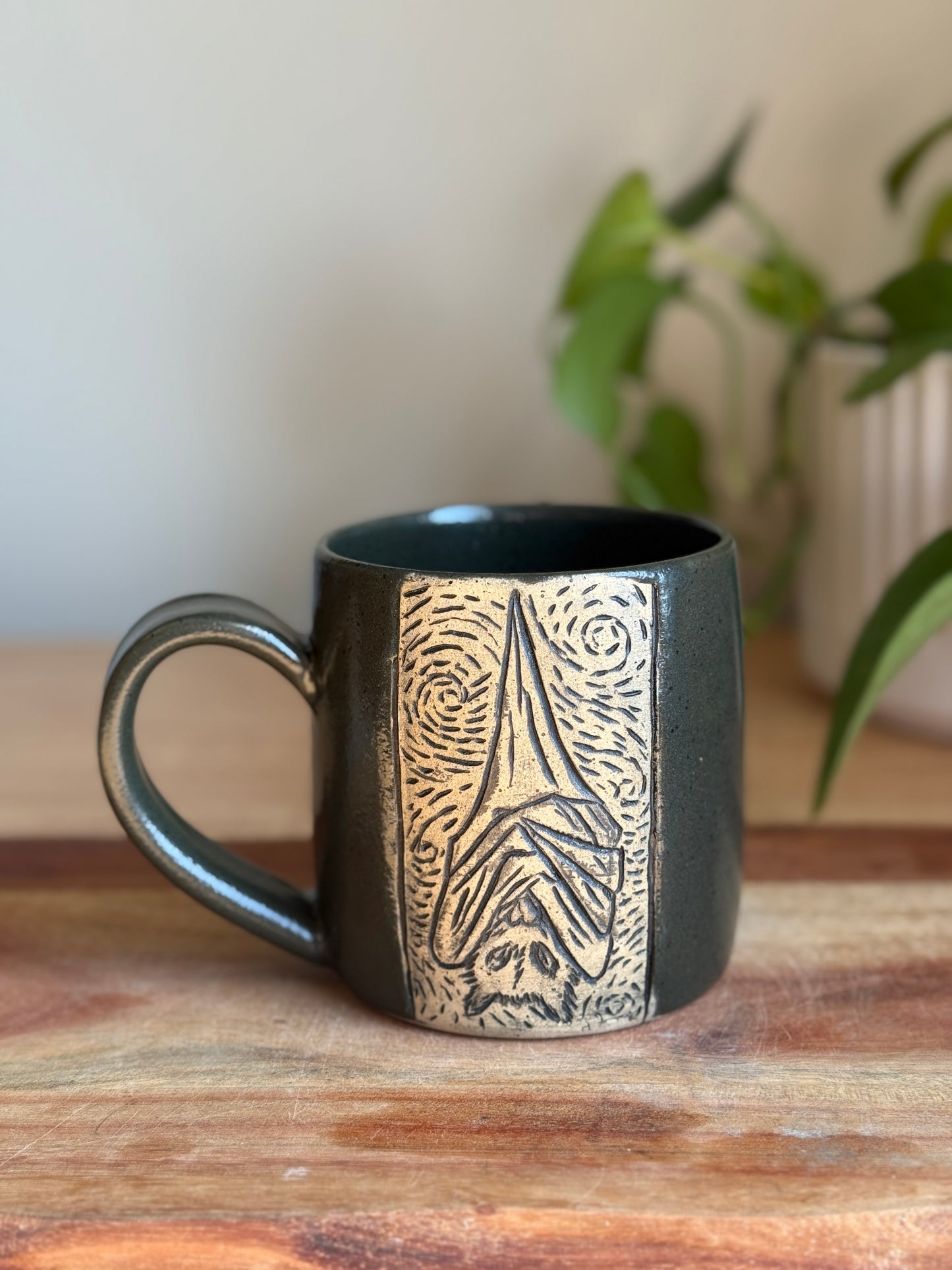 Carved Bat Mug