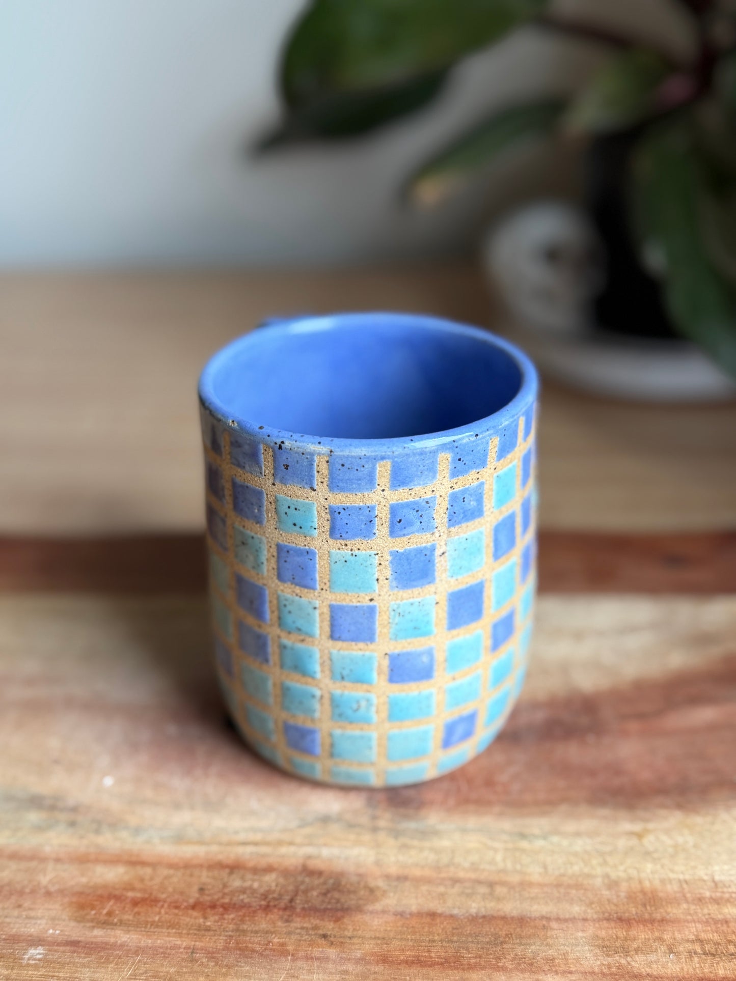 Blue Grid Mug