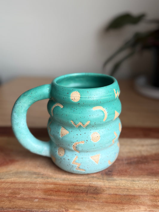 Retro Matte Teal/Blue Ombre Mug
