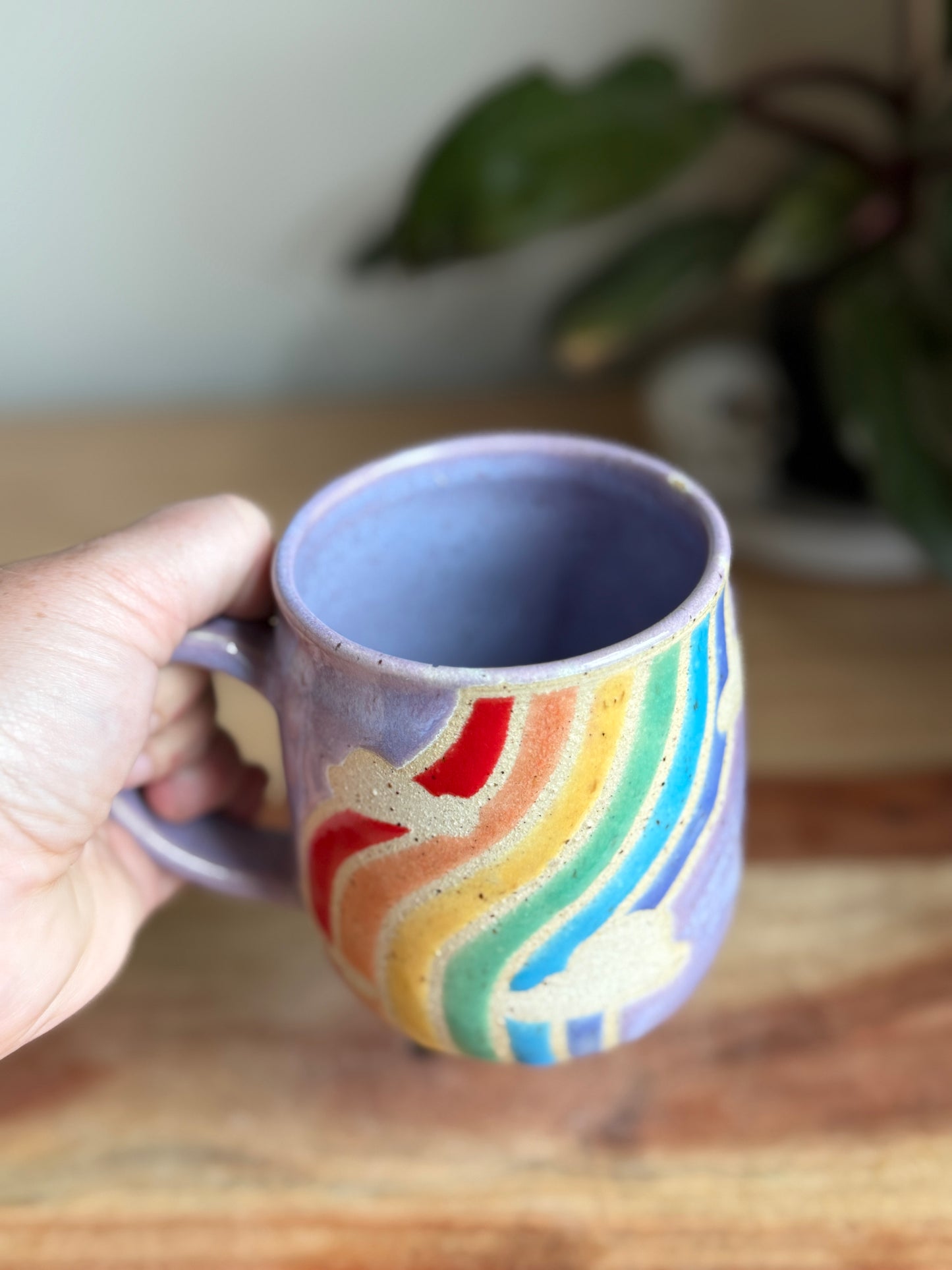 Lavender Rainbow and Clouds Mug