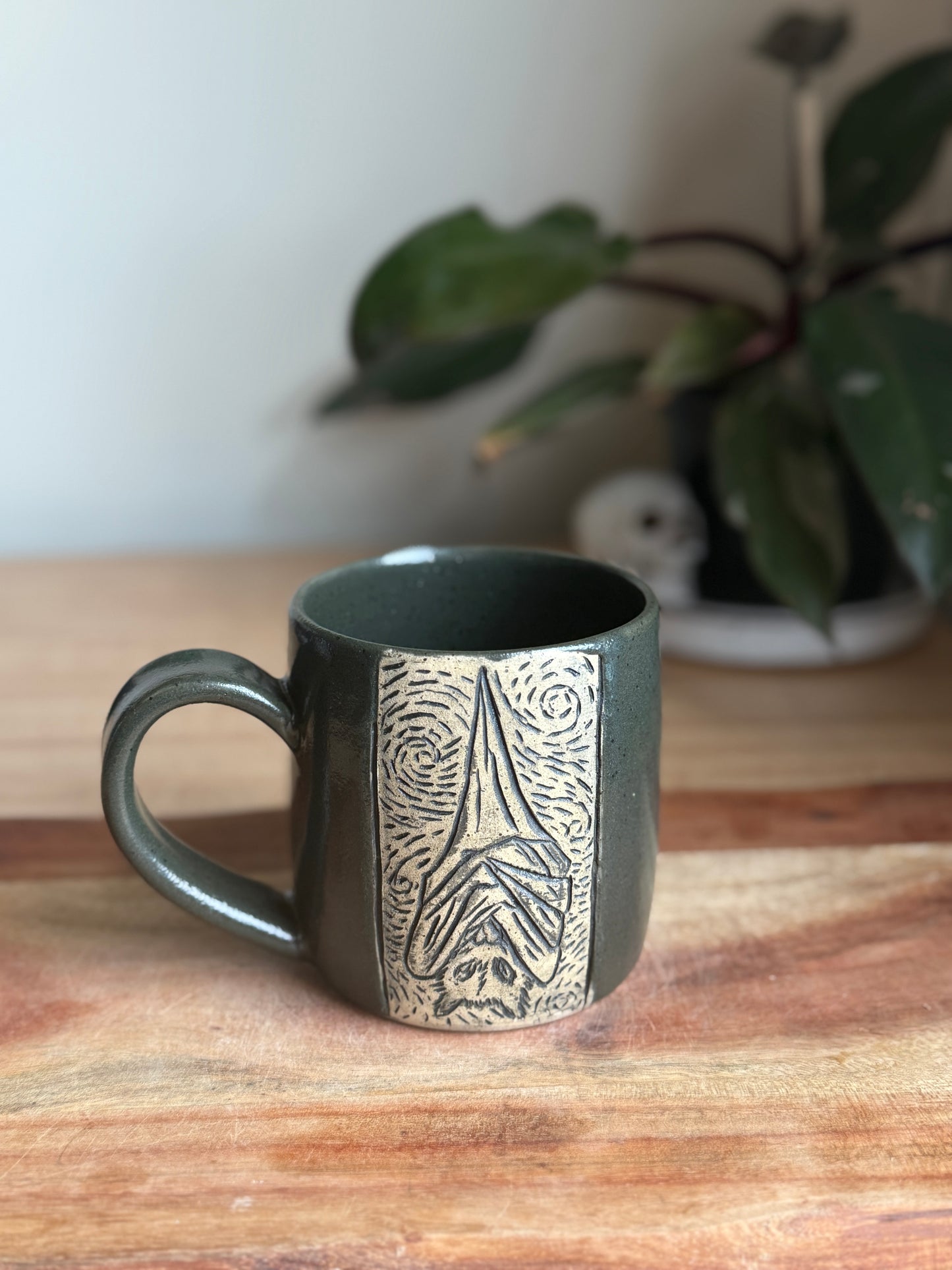 Carved Bat Mug