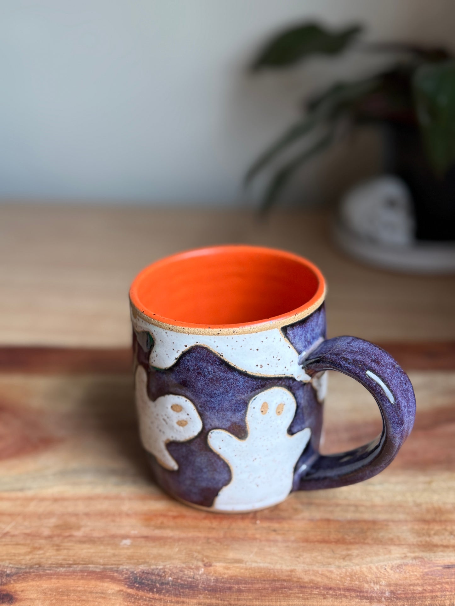 Purple/Orange Ghost Mug