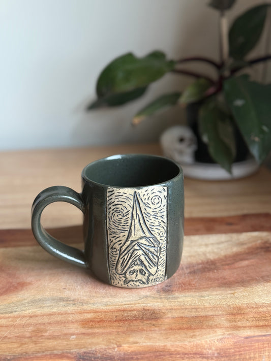 Carved Bat Mug