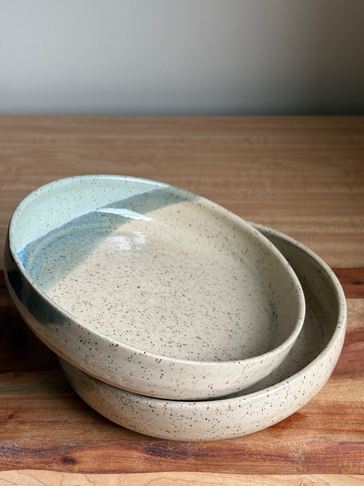 Speckled/ Blue Bowl Plate Set