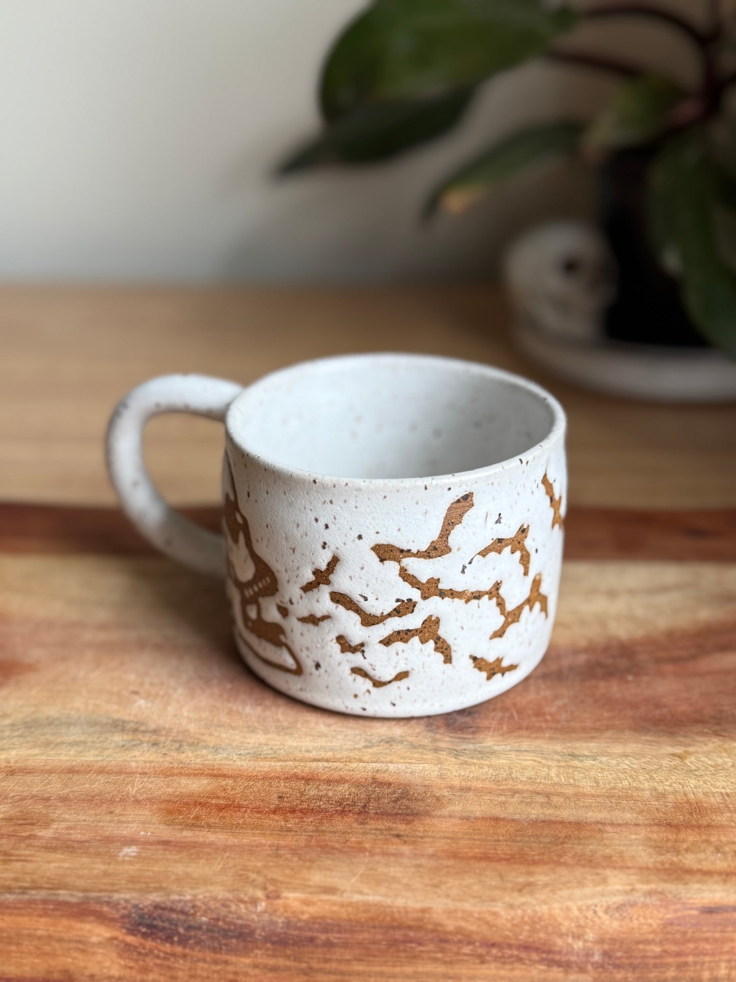 Skull and Bat White Mug