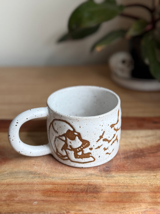 Skull and Bat White Mug