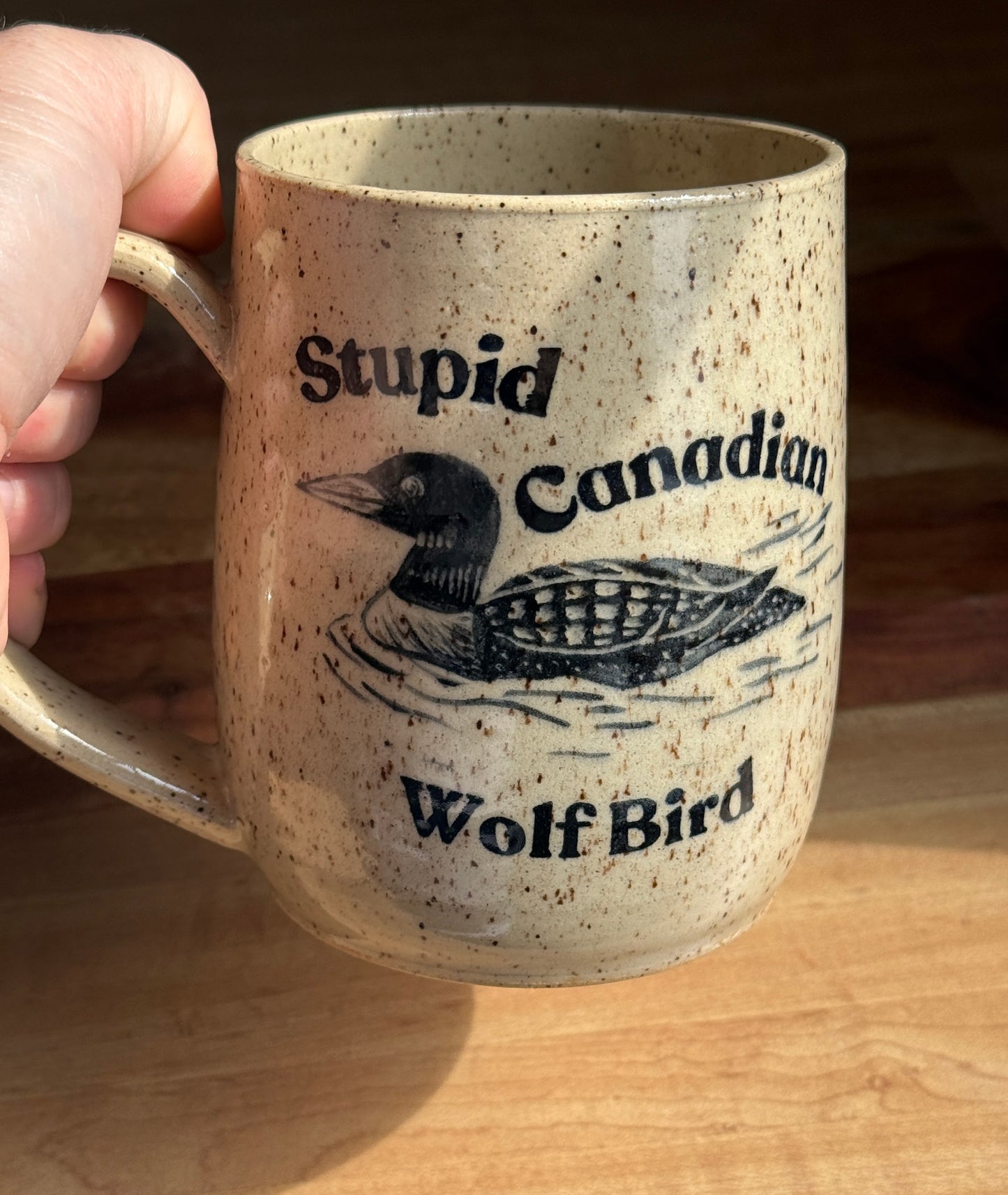 Stupid Canadian Wolf Bird Mug A