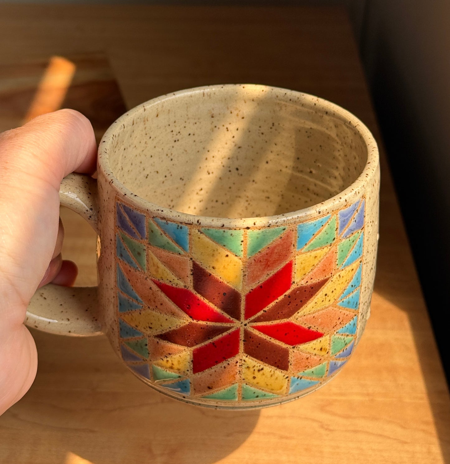 Rainbow Quilt Mug D