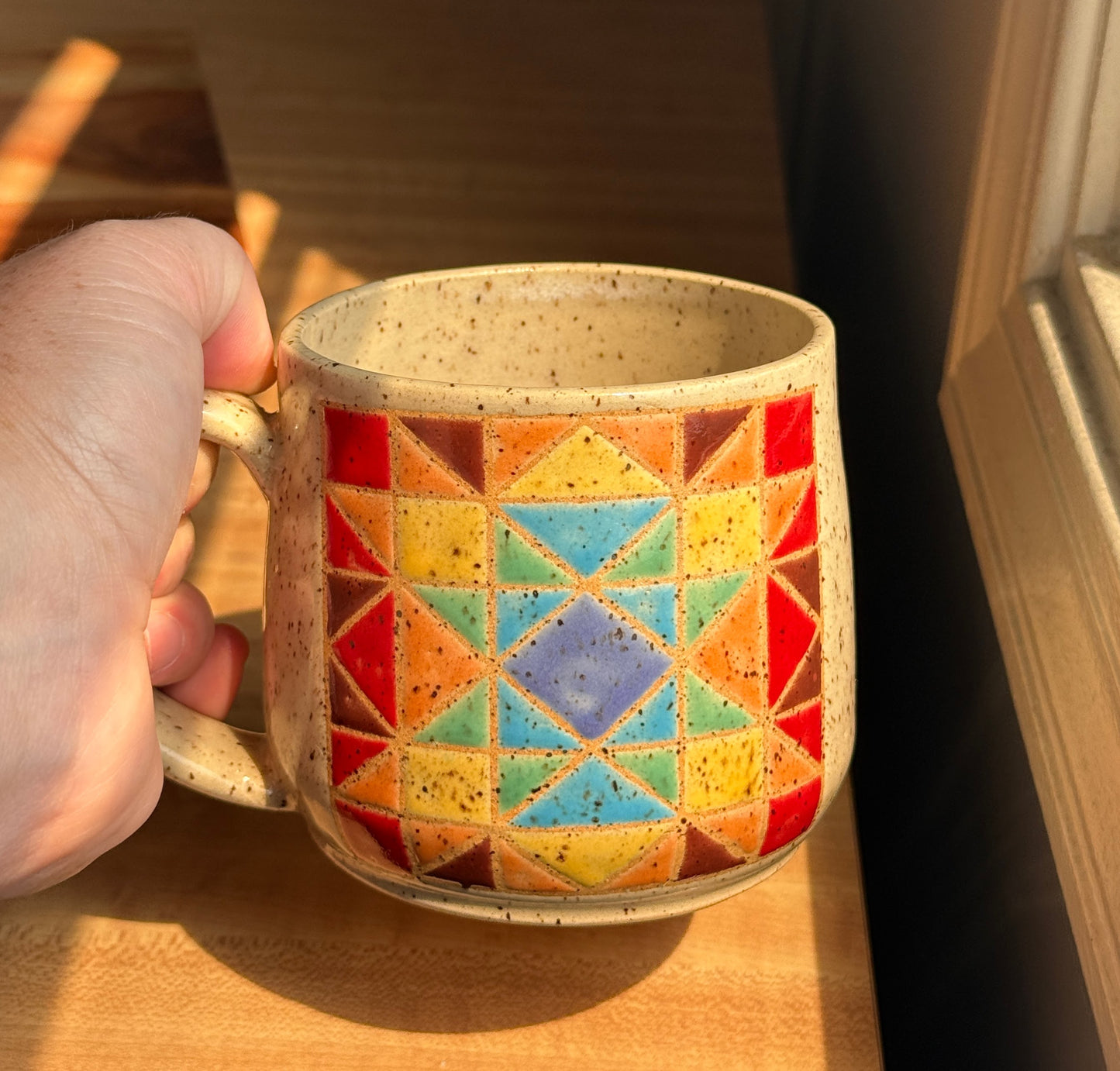 Rainbow Quilt Mug E
