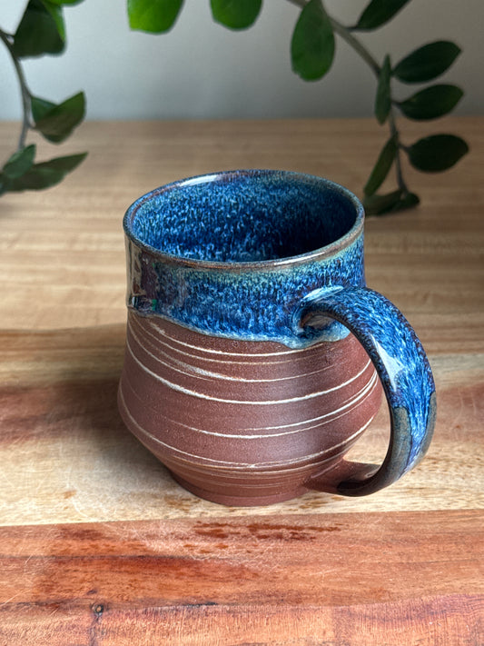 Marbled Angular Mug - Blue