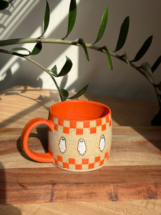 Checkered Ghost Mug