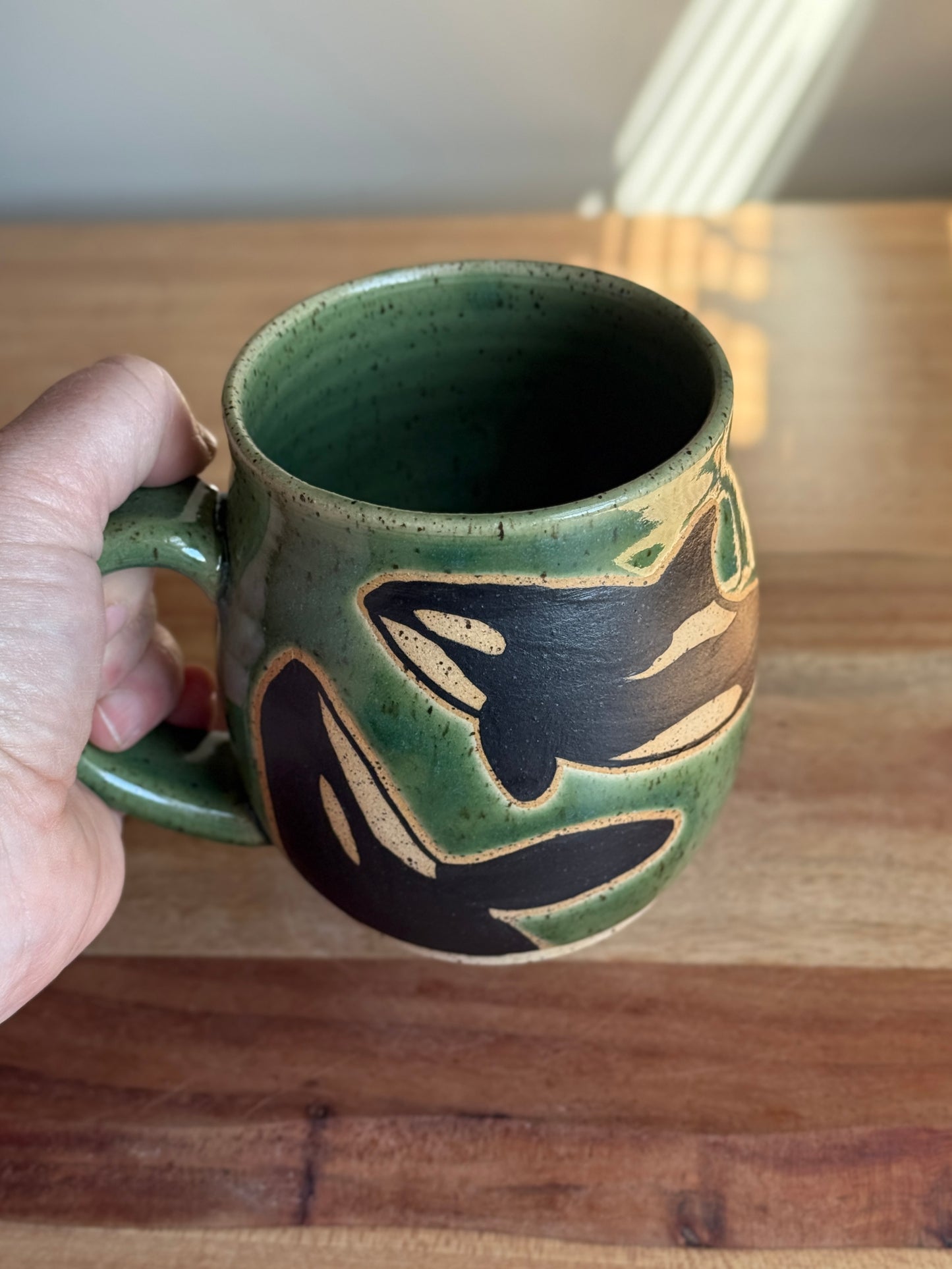Green and Black Orca Mug