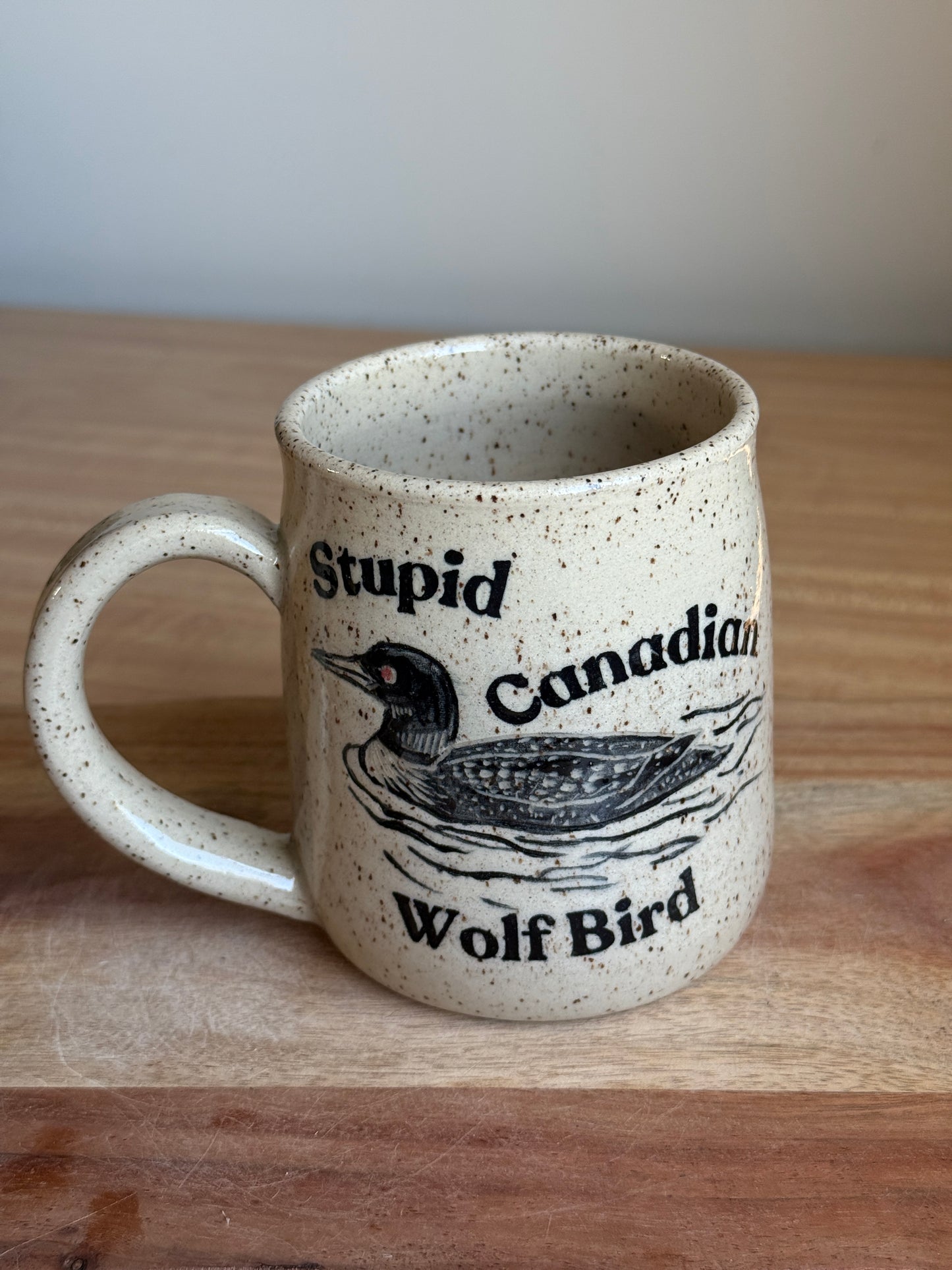 Stupid Canadian Wolf Bird Mug 3