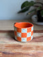 Matte Orange Checkered Ghost Mug B
