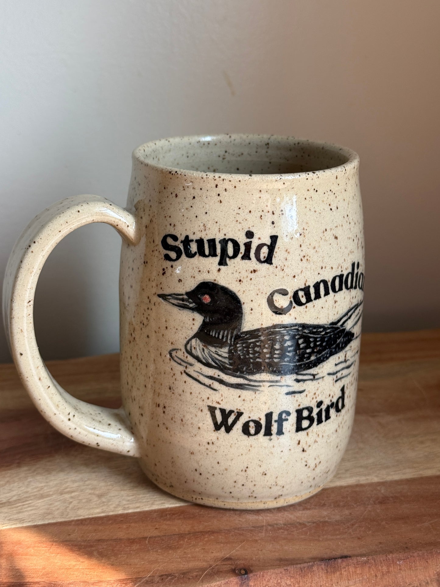 Stupid Canadian Wolf Bird Mug C