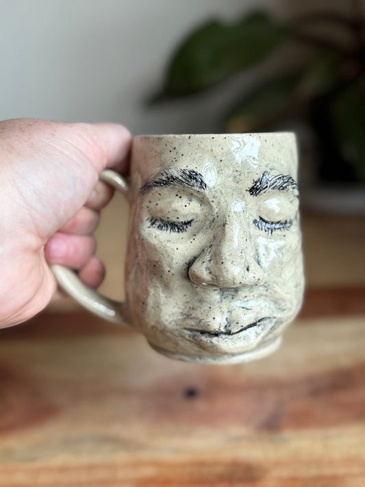 Sculpted Face Mug B