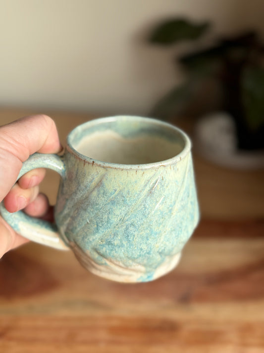 Creamy Blue Textured Mug