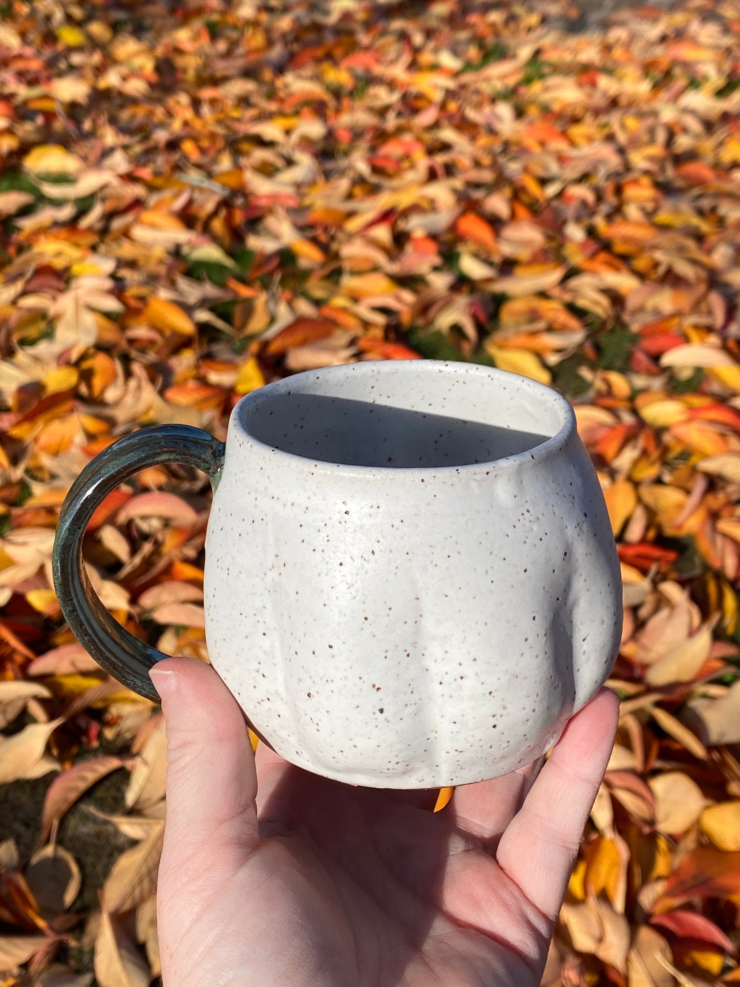 Matte White Pumpkin Mug