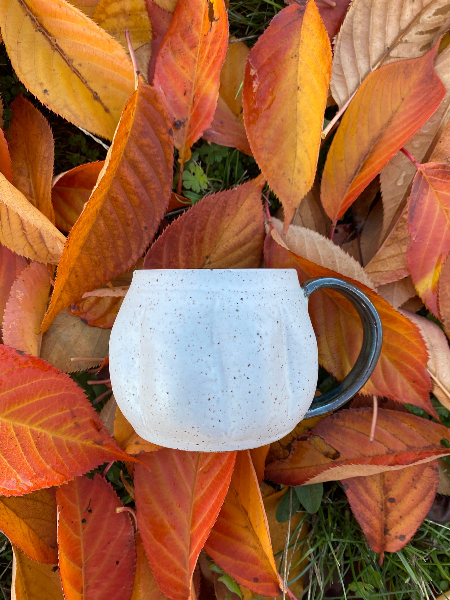 Matte White Pumpkin Mug