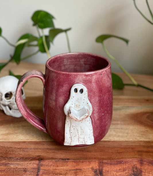 Reading Ghost Mug - Maroon