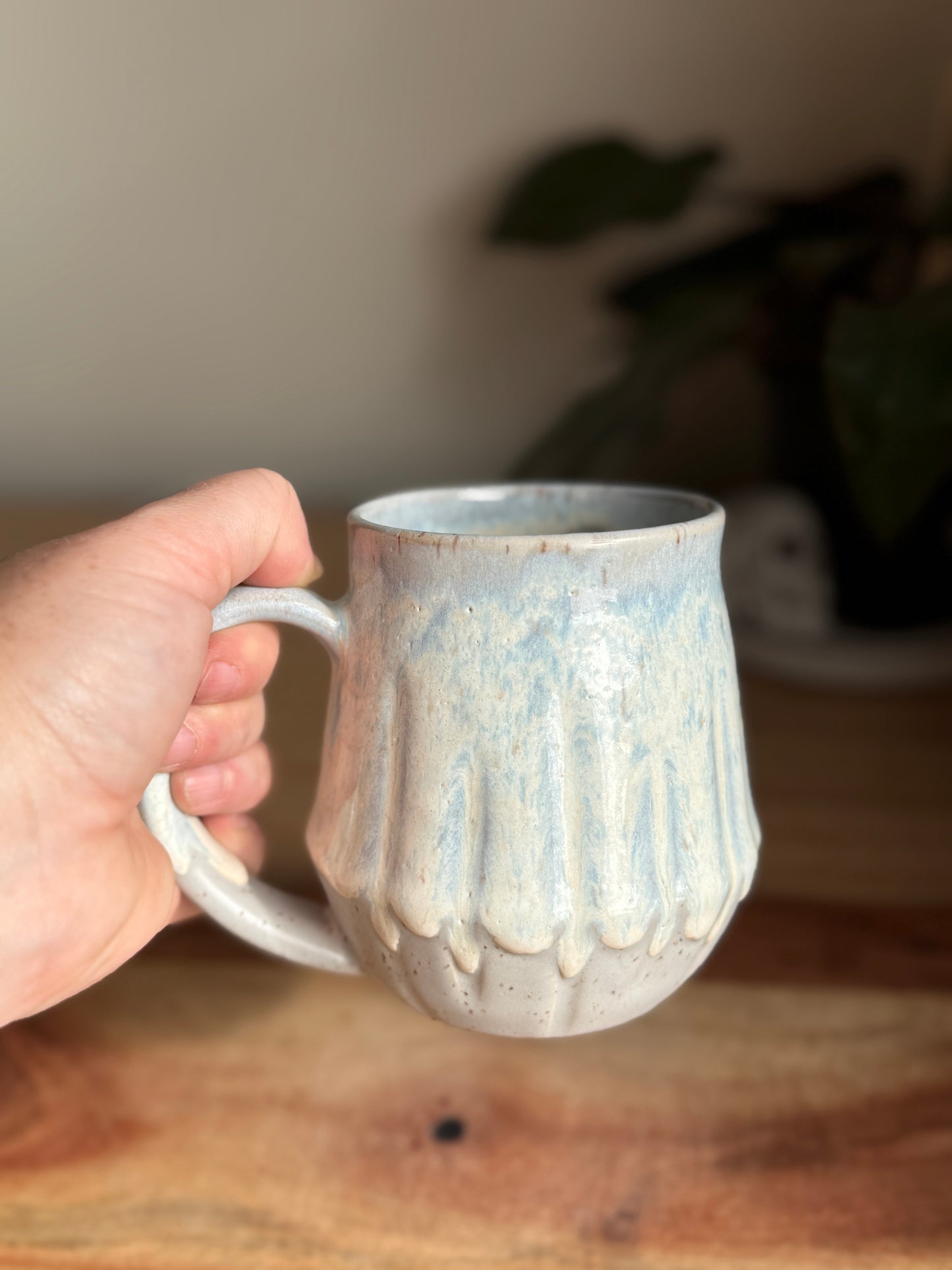 Matte Grey/Cream Textured Mug
