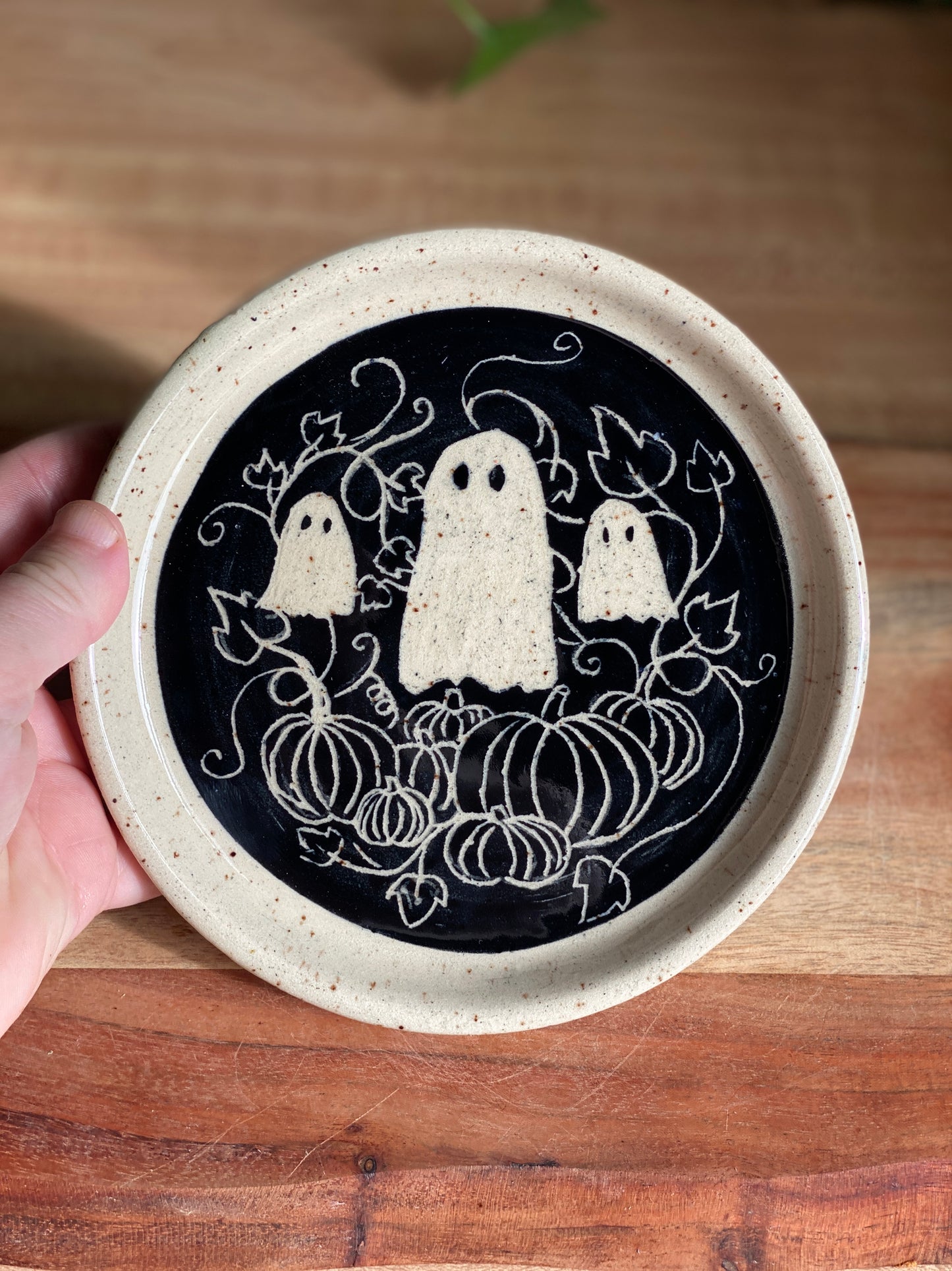 Ghost and Pumpkin Dish