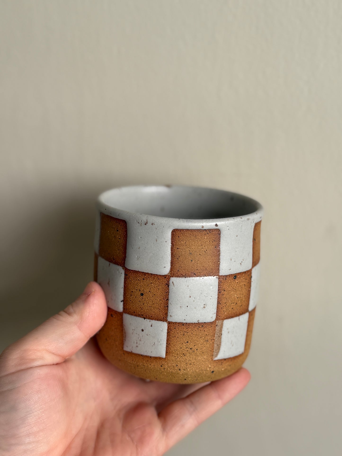 Grey Checkered Cup