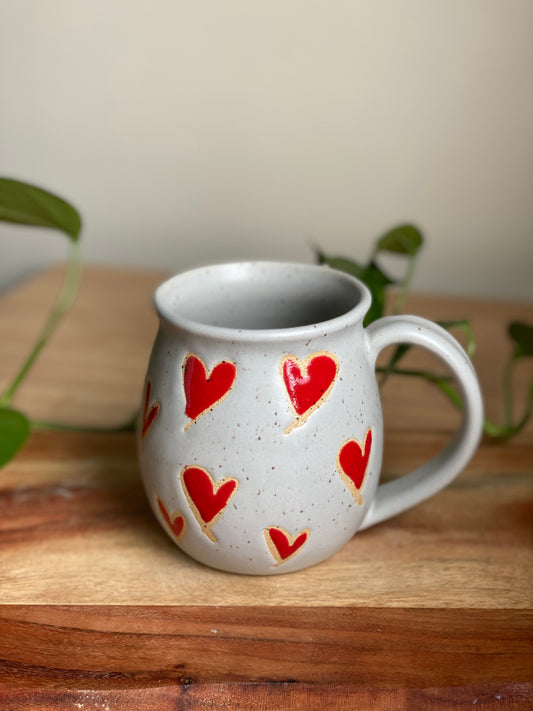 Matte Grey Heart Mug