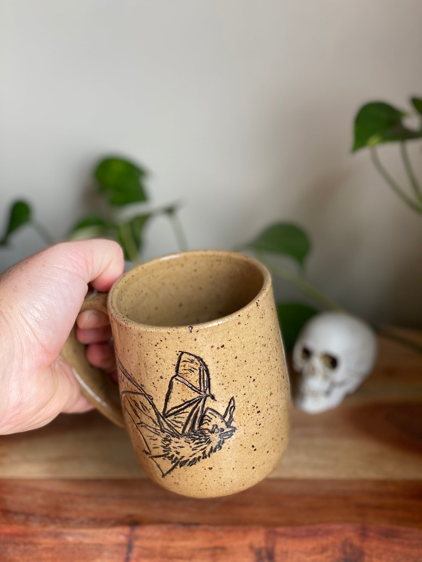 Carved Bat Mug