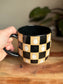 Black Checkered Ghost Mug