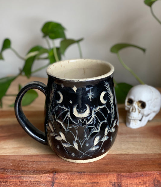 Bat and Leaves Mug