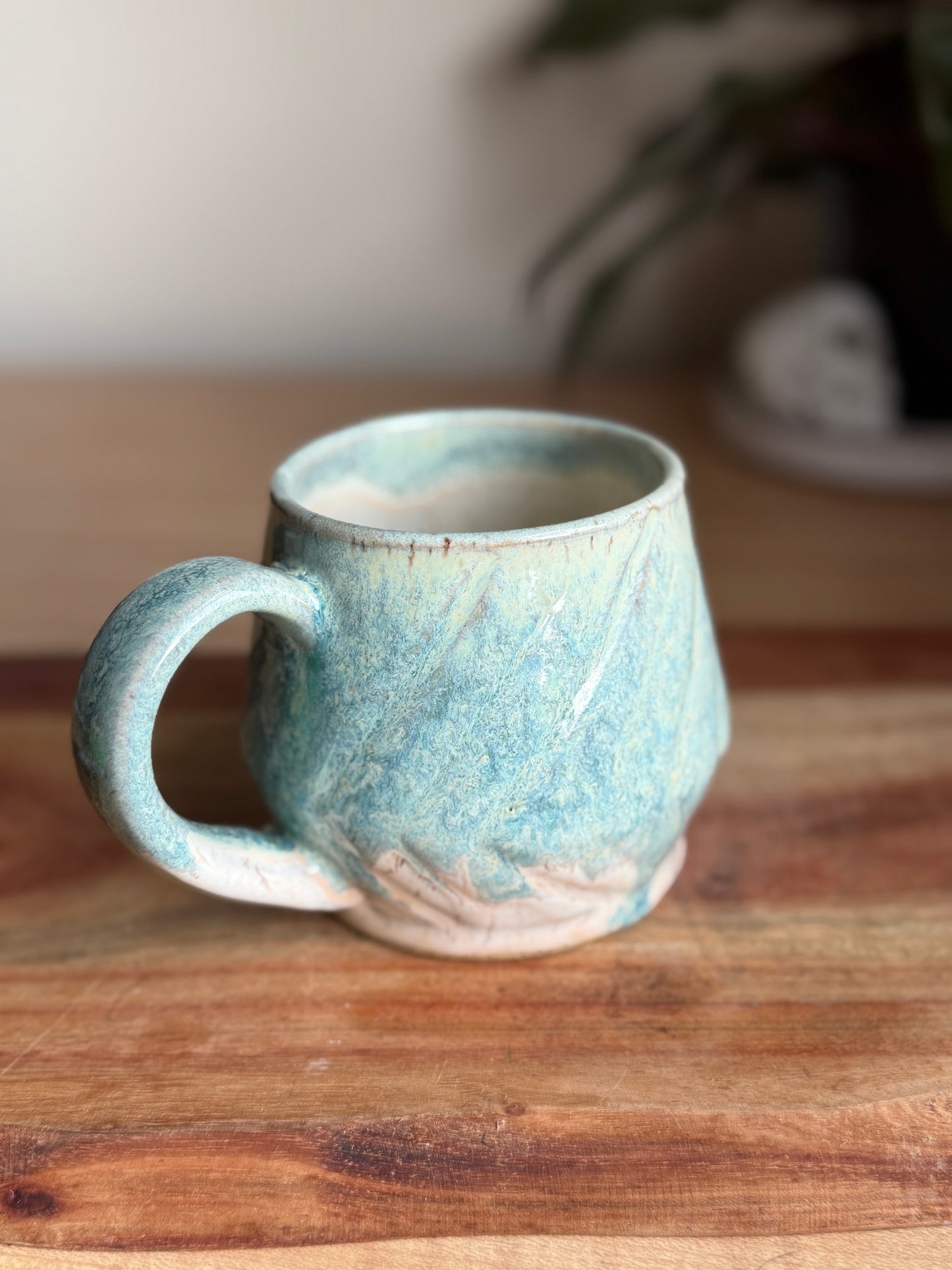 Creamy Blue Textured Mug