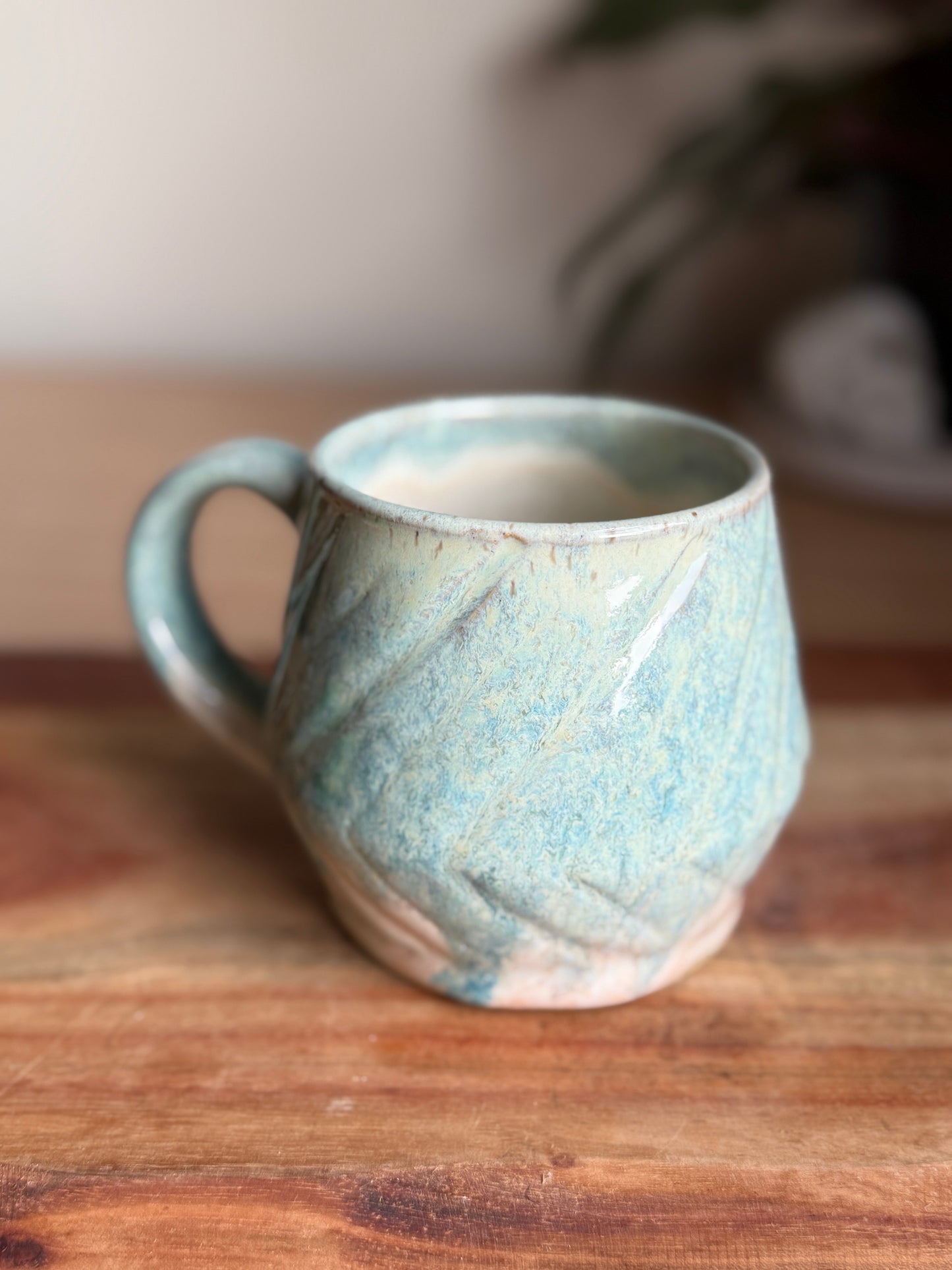 Creamy Blue Textured Mug