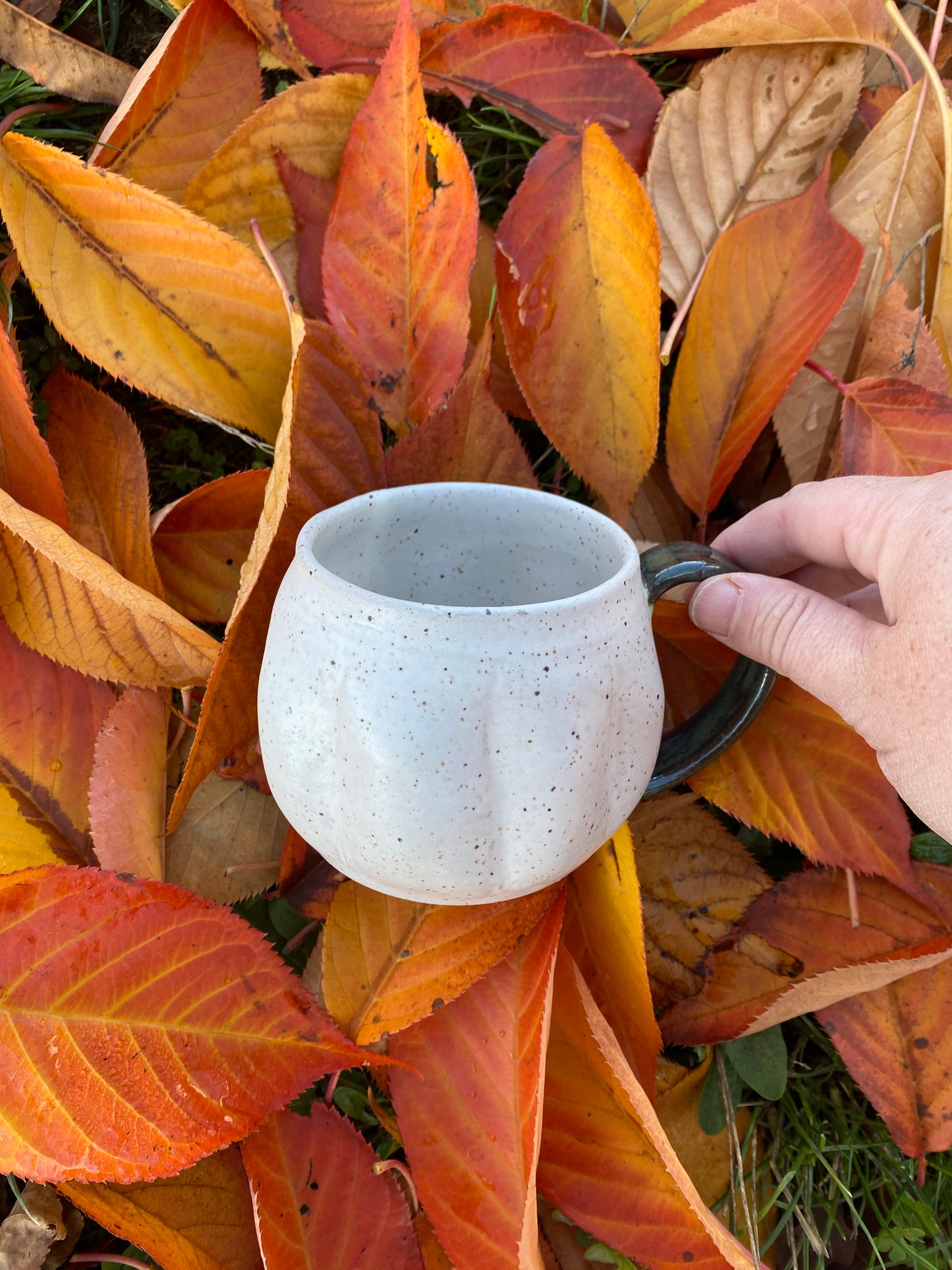 Matte White Pumpkin Mug