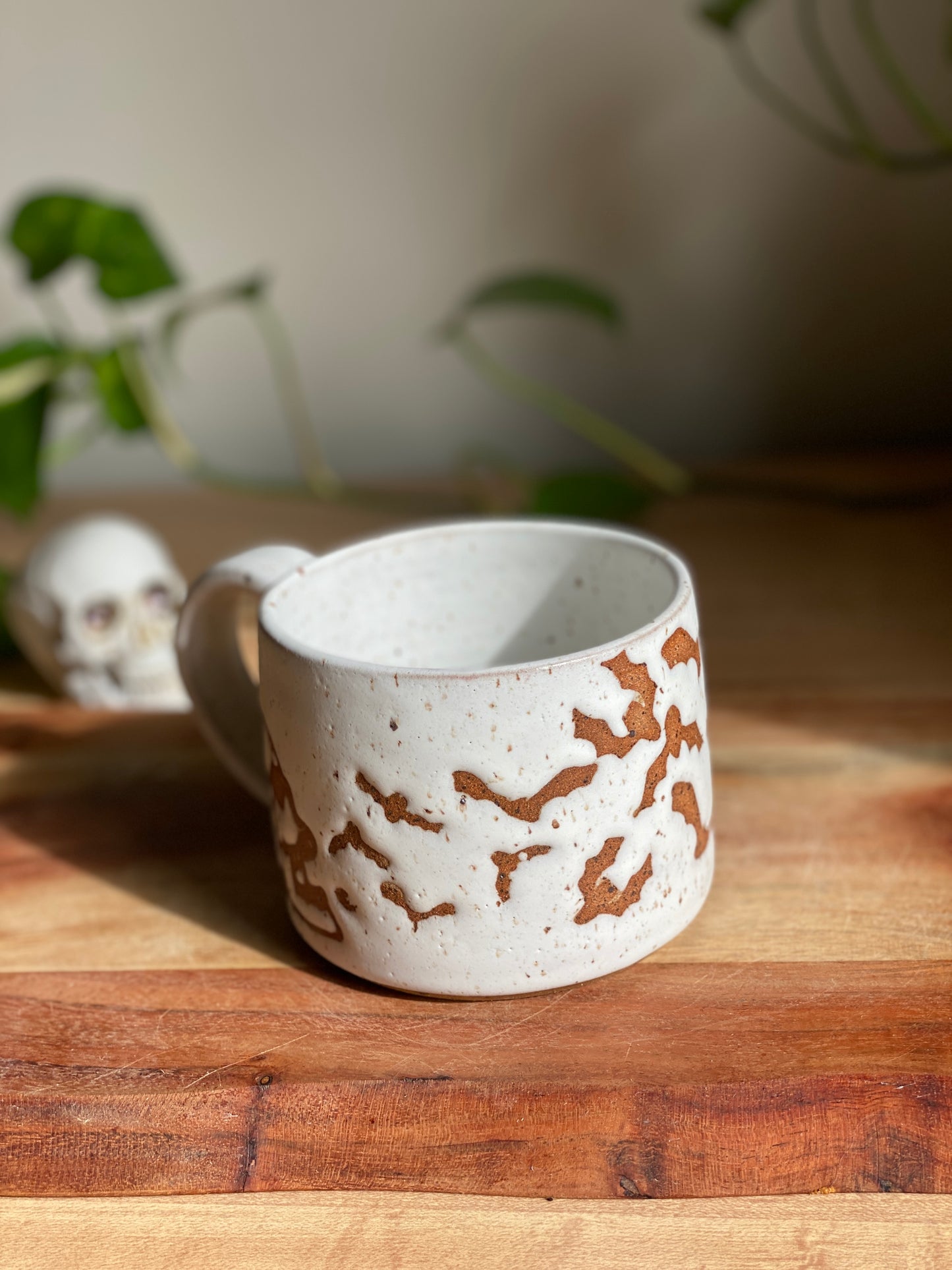 Skull and Bat White Mug