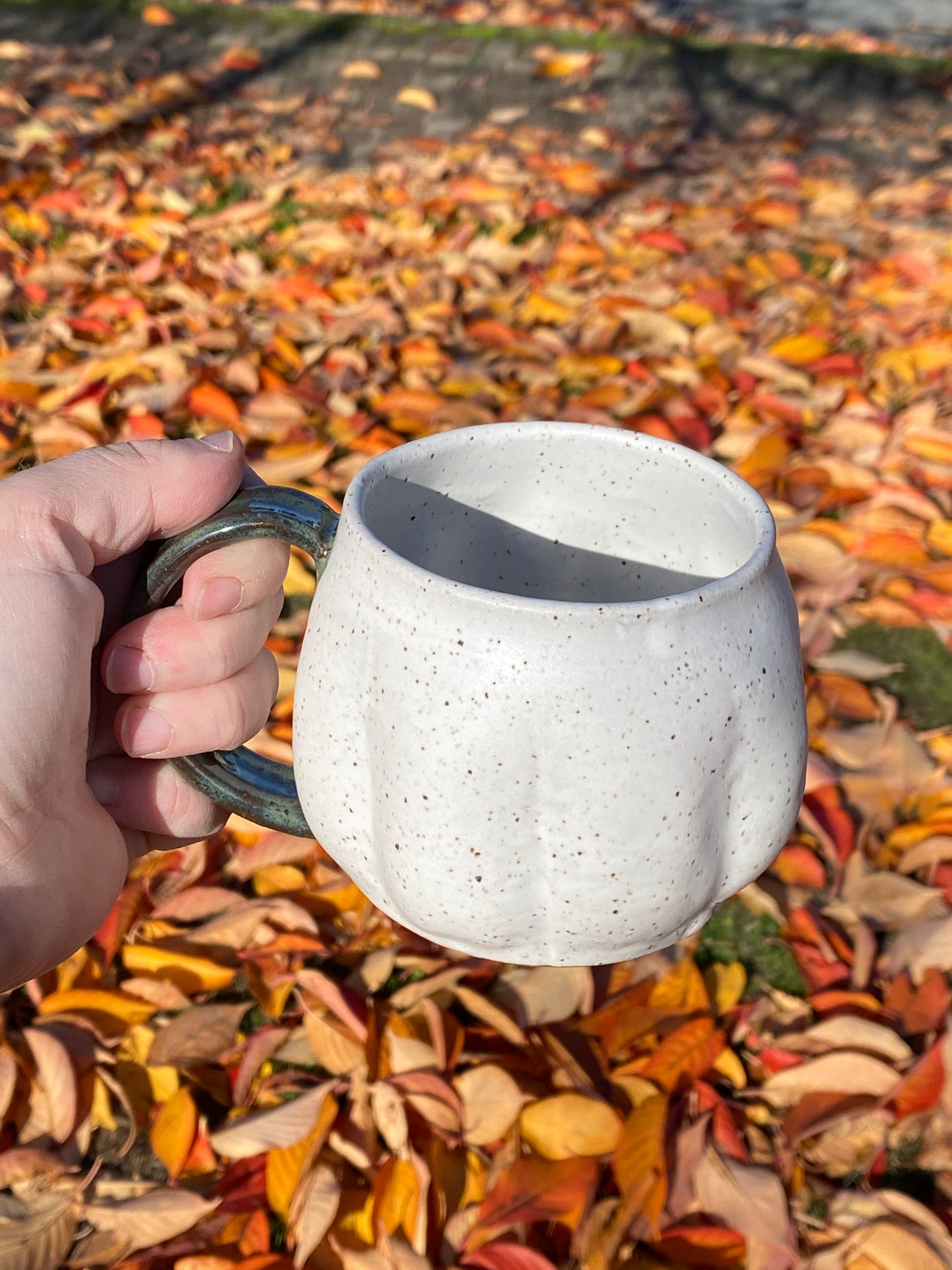 Matte White Pumpkin Mug