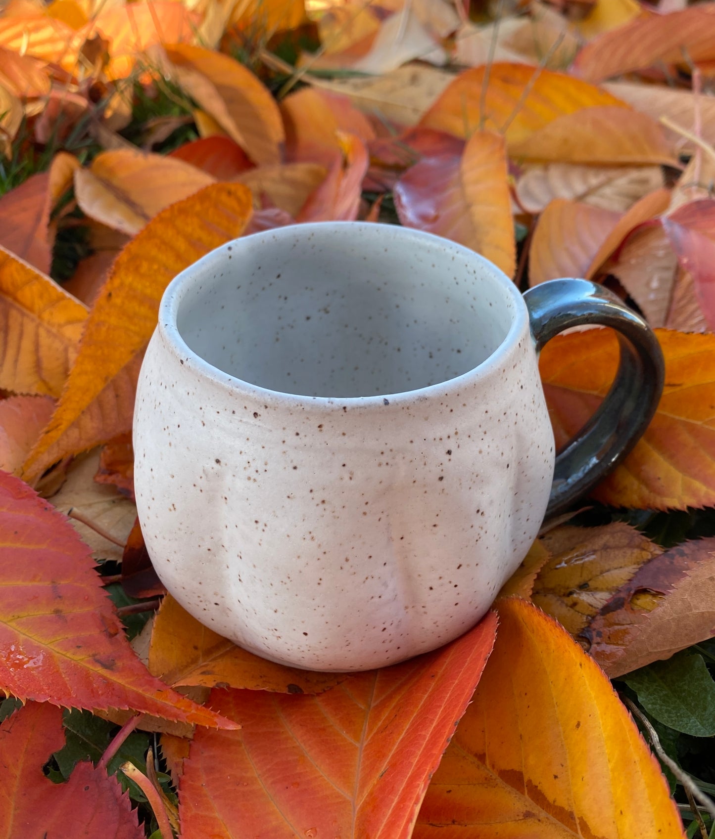 Matte White Pumpkin Mug